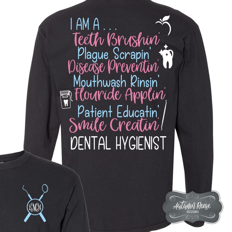 Dental Hygienist Technician Monogrammed Customized Shirt Etsy
