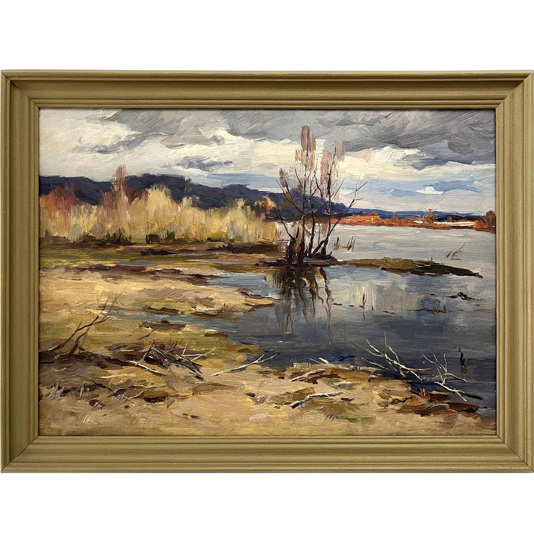 Framed Antique Original Oil Painting + Catalog of Ukraine Artist M ...