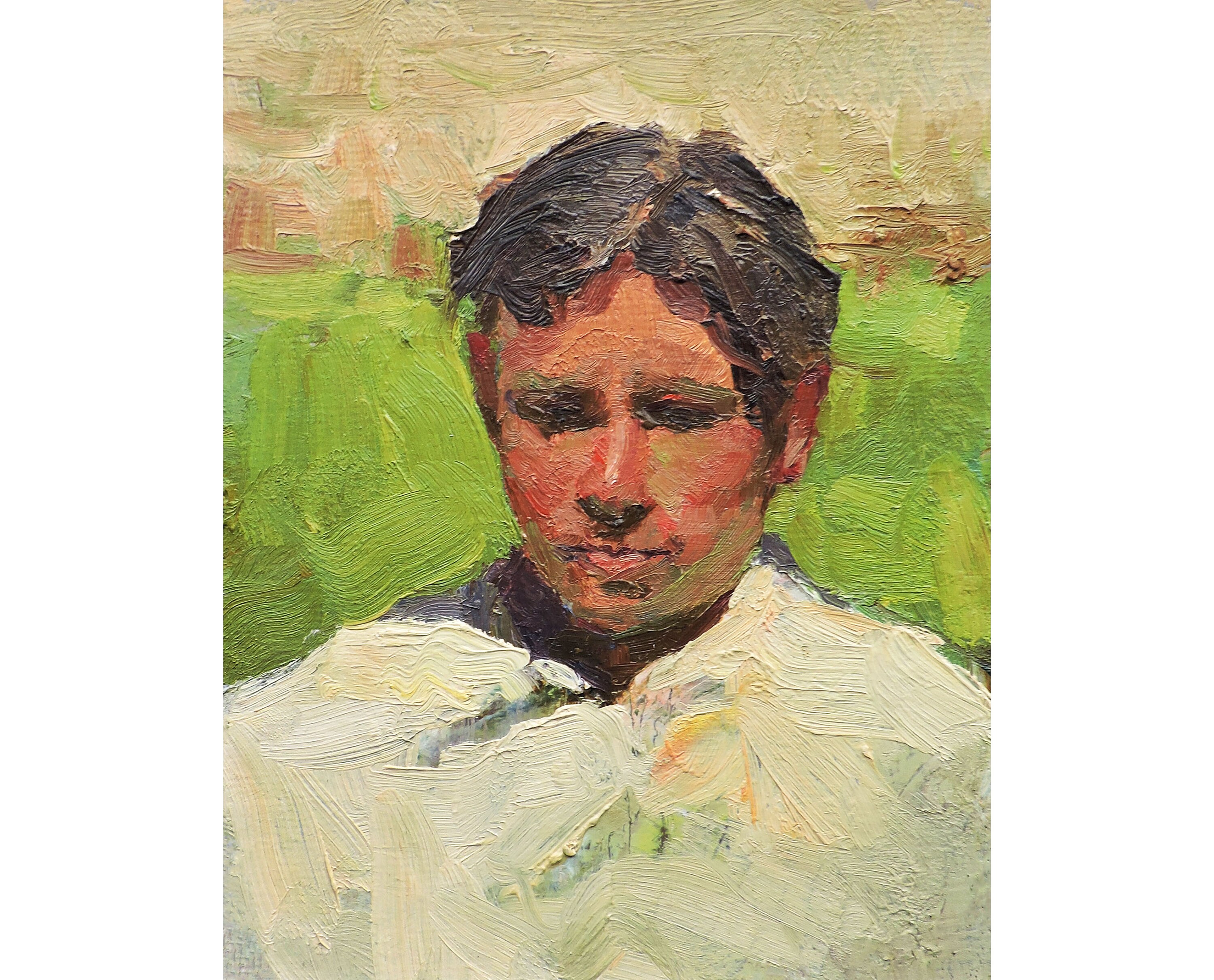 Oil Portrait of a man ANTIQUE MALE PORTRAIT Mid century oil original ...