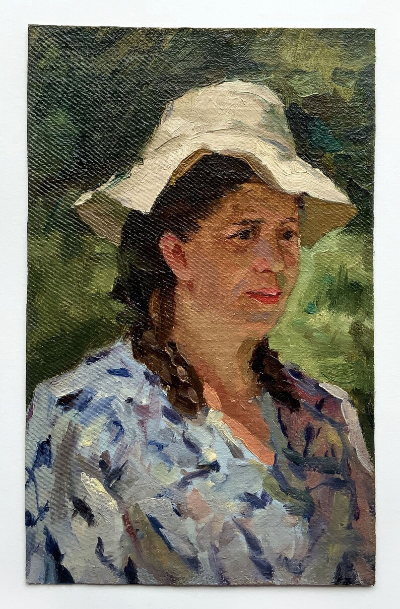 Antique Original Oil Painting Portrait of a Woman by Ukraine Artist A ...