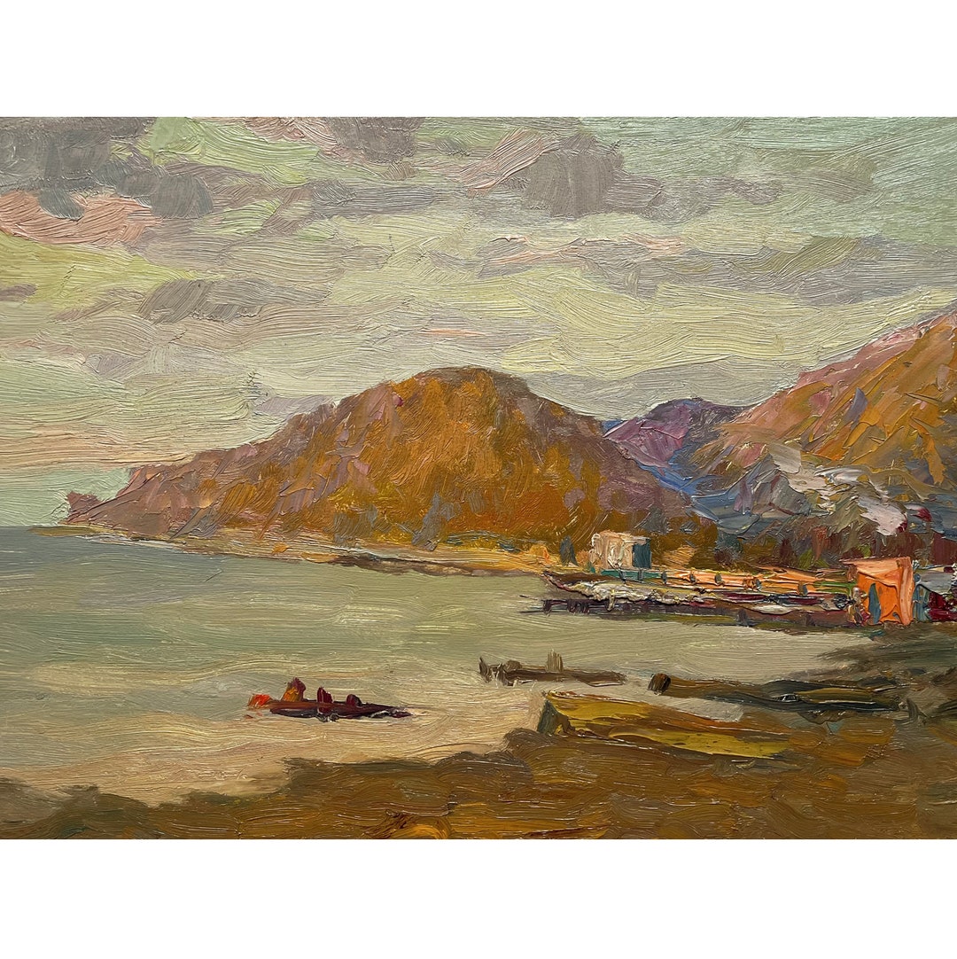 Antique Original Oil Painting Sea Landscape by Ukraine Artist I ...