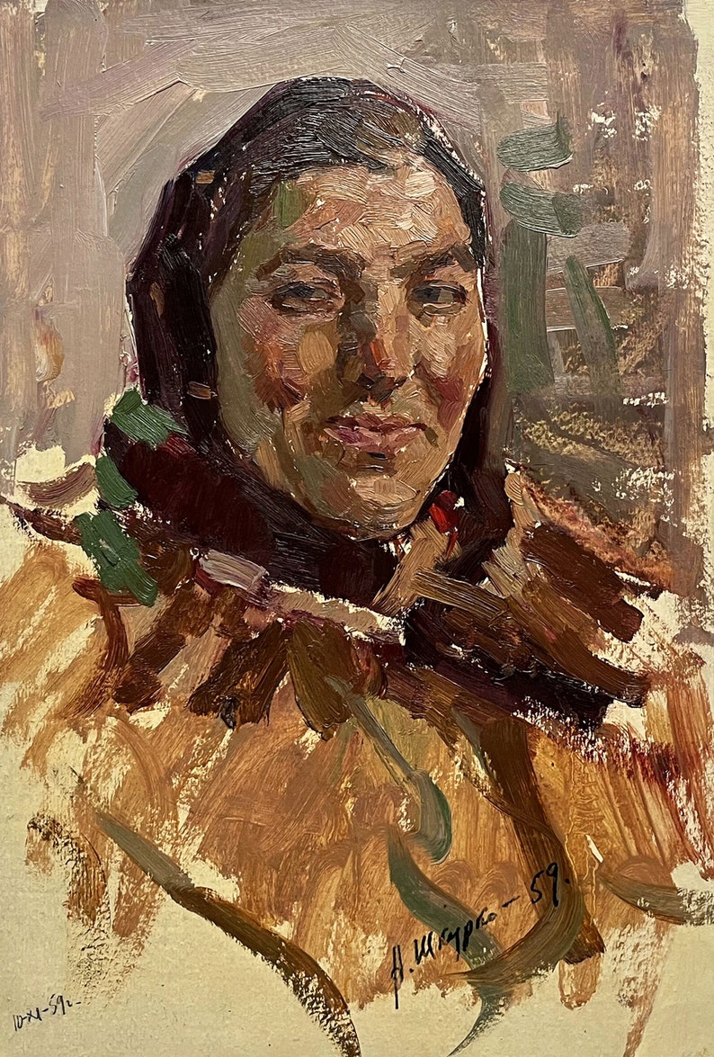 Mid Century Original Oil Painting Antique Portrait of a Woman by ...