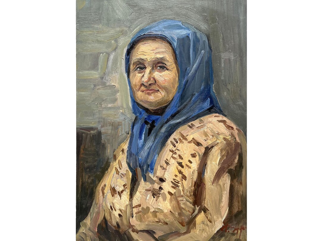 Vintage Original Oil Painting Portrait of a Woman by Ukrainian Artist N ...