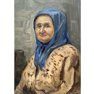 Vintage original oil painting Portrait of a woman by Ukrainian artist N.Zaruba, 1970s, Portrait wall art, Portrait painting, Female portrait