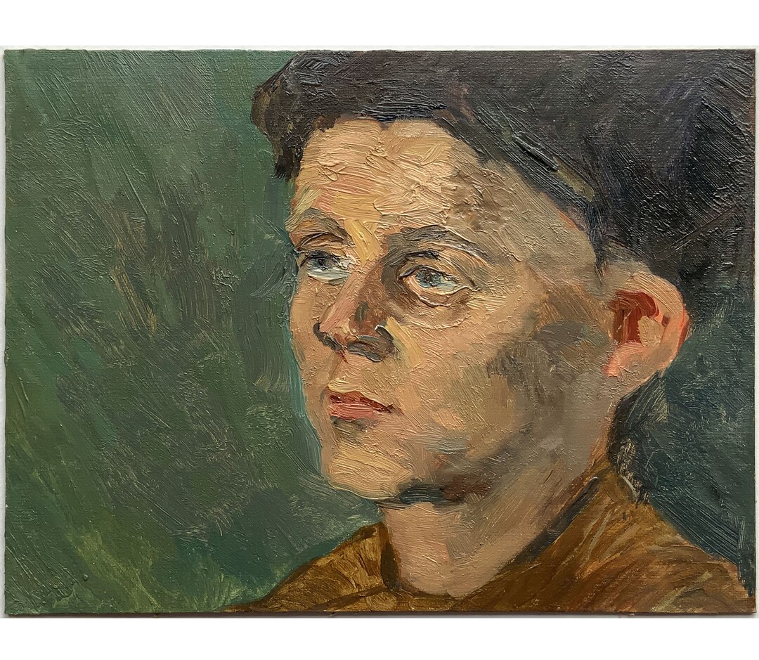 Antique Original Oil Painting Mid Century Portrait of a Boy by ...