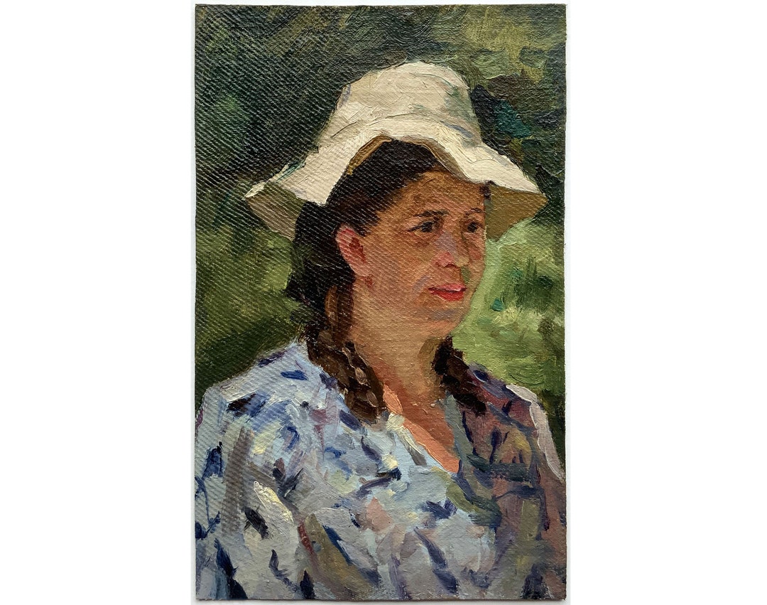 Antique Original Oil Painting Portrait of a Woman by Ukraine Artist A ...