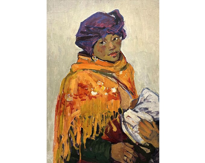 Antique Original Oil Painting by Soviet Ukrainian Artist E.usikova ...