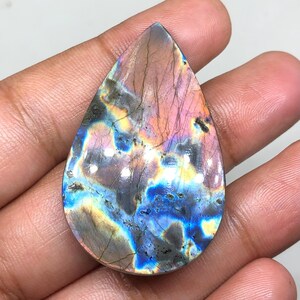 Spectrolite Purple Labradorite Cabochon Gemstone, 48x30x6mm