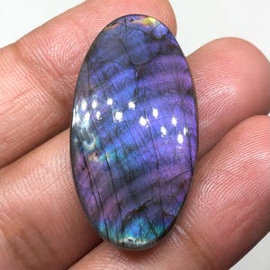 Purple Labradorite Cabochon Gemstone, 36x19x6mm