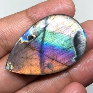 Spectrolite Purple Labradorite Cabochon Gemstone, 45x29x6mm