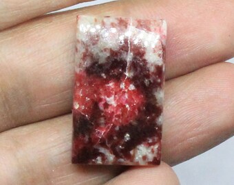 27x16x6mm Thulite Cabochon Gemstone 34.25 Cts Octagon Shape Handmade Item Smooth Polish Jewelry Making Stone