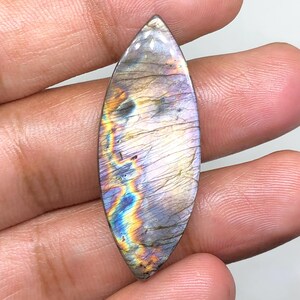 Spectrolite Purple Labradorite Cabochon Gemstone, 42x16x3mm