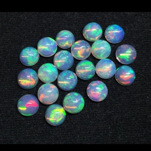 100 PCs Lot 5MM Round AAA+++ Top Quality Natural Ethiopian Opal,  Ethiopian Opal Cabochon Lot Welo Opal Making Jewelry