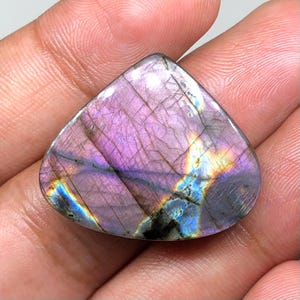 Multi Purple Labradorite Cabochon Gemstone, 30x25x6mm