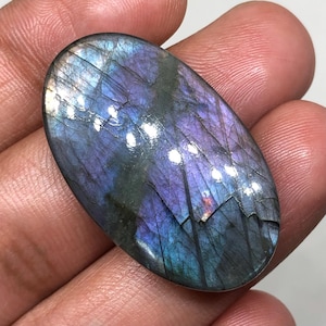 Purple Labradorite Cabochon Gemstone, 37x22x6mm