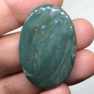 Larsonite | Gary Green Jasper Cabochon Gemstone, 39x26x5mm 46.70 Cts