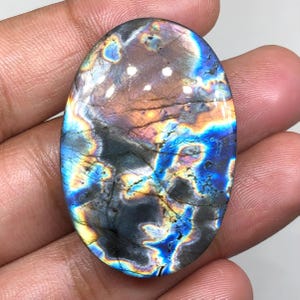 Spectrolite Multi Purple Labradorite Cabochon Gemstone, 43x29x5mm