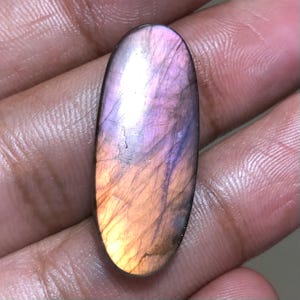 Multi Purple Labradorite Cabochon Gemstone, 33x13x4mm