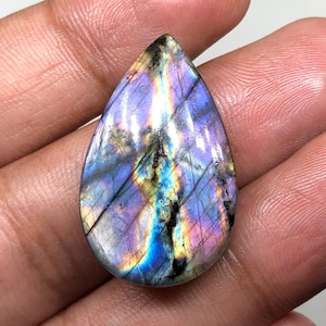 Purple Labradorite Cabochon Gemstone, 31x19x5mm