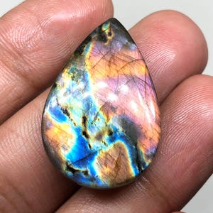 Multi Purple Labradorite Cabochon Gemstone, 31x21x6mm