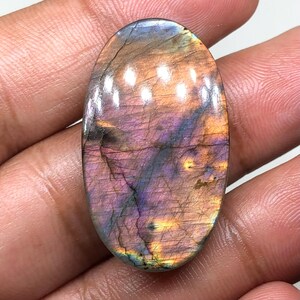 Multi Purple Labradorite Cabochon Gemstone, 35x20x5mm