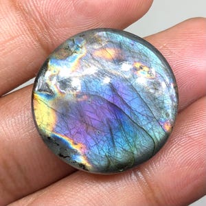 Spectrolite Purple Labradorite Cabochon Gemstone, 26x26x5mm