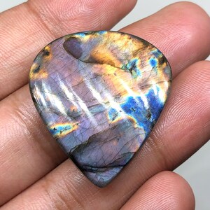 Multi Purple Labradorite Cabochon Gemstone, 34x31x6mm