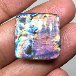Multi Purple Labradorite Cabochon Gemstone, 23x22x5mm