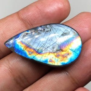 Spectrolite Purple Labradorite Cabochon Gemstone, 37x20x6mm