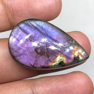 Purple Labradorite Cabochon Gemstone, 33x20x5mm