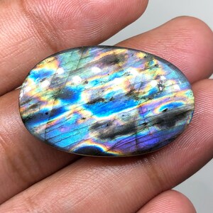 Spectrolite Purple Labradorite Cabochon Gemstone, 34x22x6mm