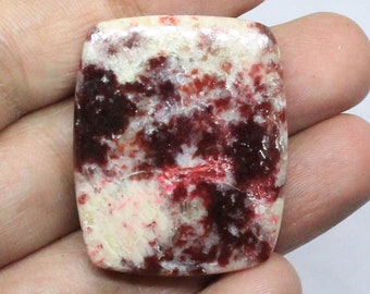 37x31x5mm Thulite Cabochon Gemstone 67.70 Cts Cushion Shape Handmade Item Smooth Polish Jewelry Making Stone