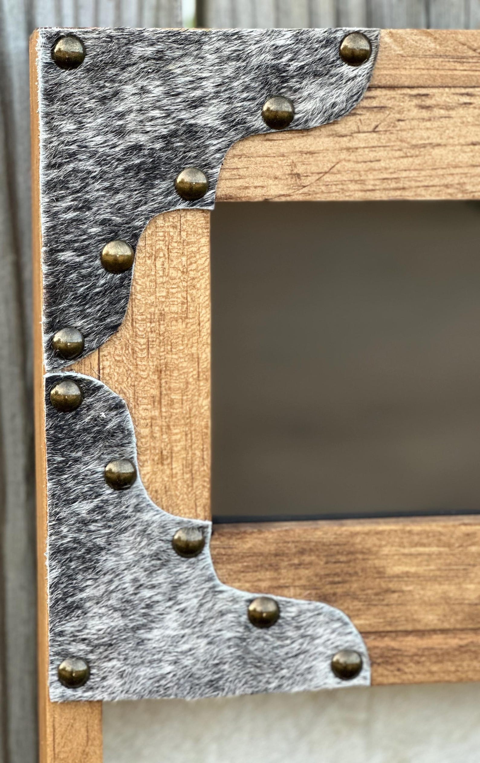 5x7 Dark Grey Cowhide Accented Picture Frame With Built in Buckle ...