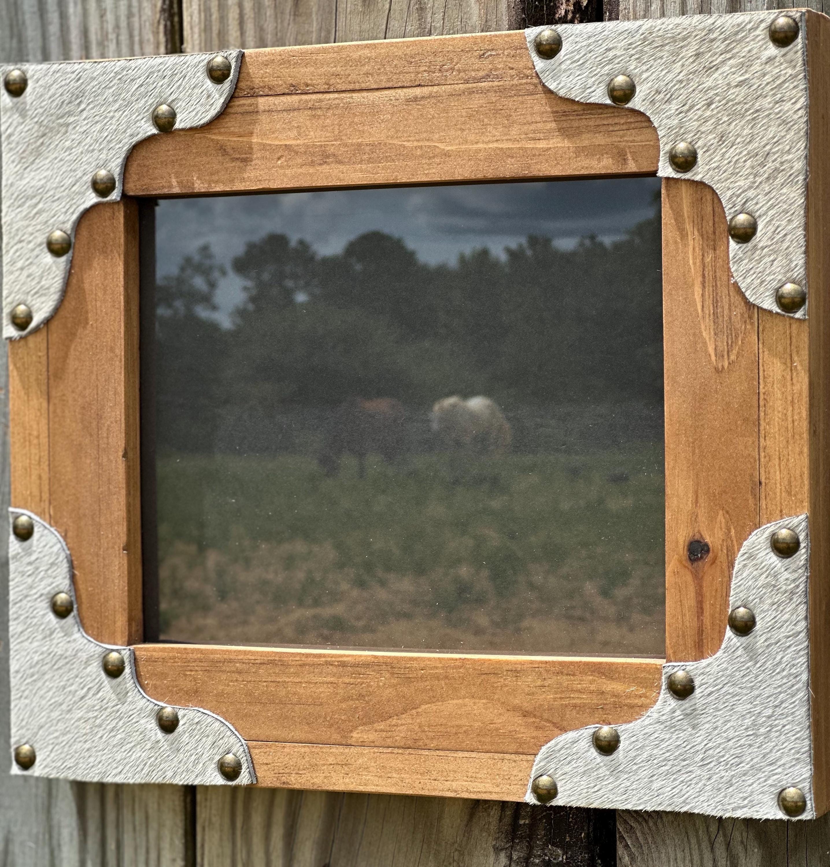 Light Grey Cowhide 8x10 Picture Frame - Etsy