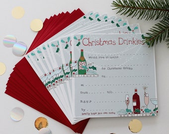 christmas party invitations etsy