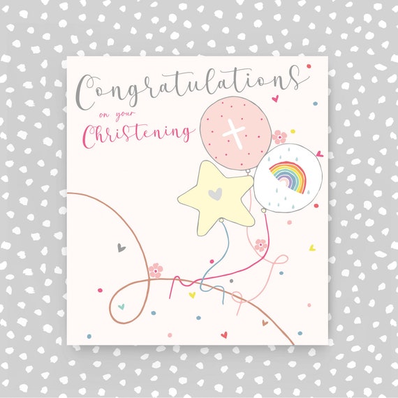 Edition Seidel Tarjeta De Felicitación Para Bautizo Con Sobre. Tarjeta De Bautizo Para Bautizo, Rama De Paloma Y Niña (ET163 SW022