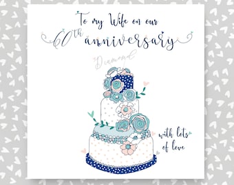 Wife 60th Wedding Anniversary Card