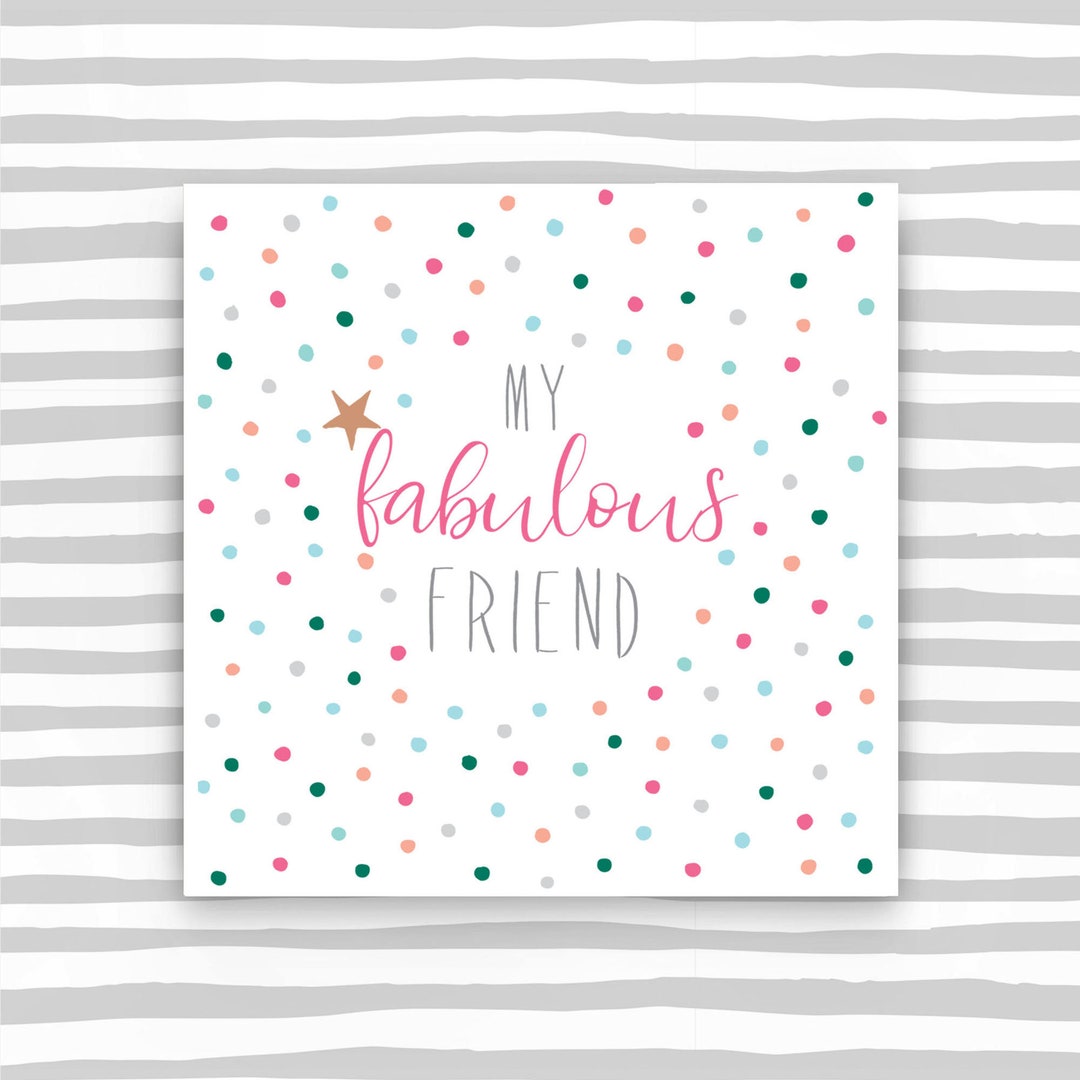 Female Friend Birthday Card Fabulous Friend Birthday Card - Etsy UK