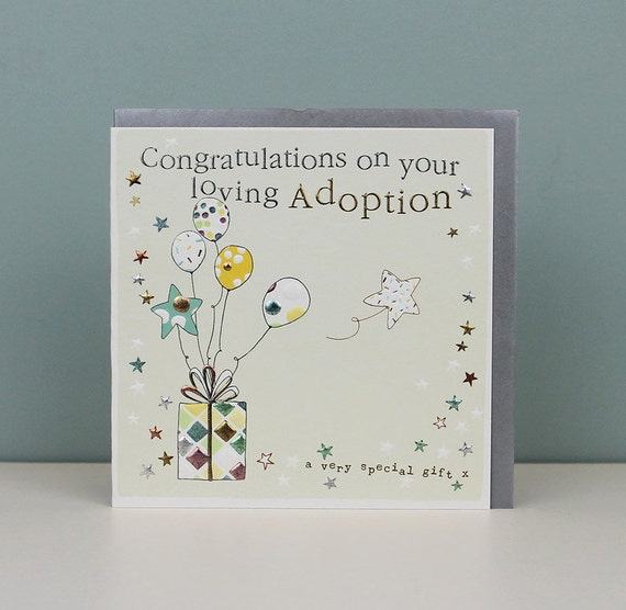 Rainbow and sunshine personalised adoption family card. Adoption Card Congratulations on your loving adoption