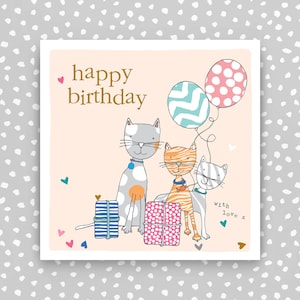 Happy Birthday Card- Cats theme