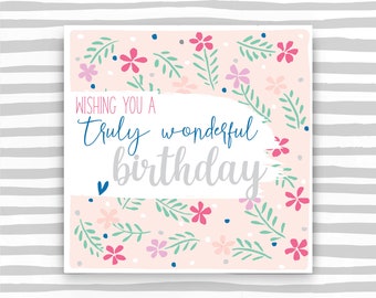 Female Birthday Card - Floral theme