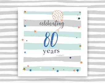 80th birthday card Male or Female