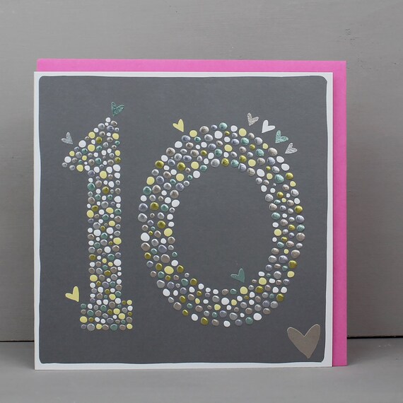 10th Birthday Card 10 Year Old Birthday Card Etsy