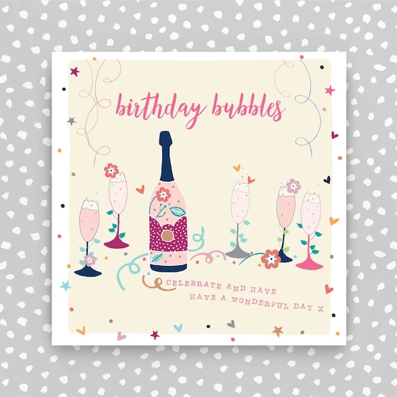 Carte d'anniversaire femme Bulles d'anniversaire -  France