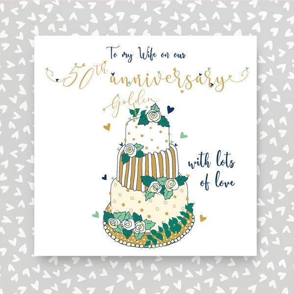 50 Wedding Anniversary Card Wife - Etsy UK