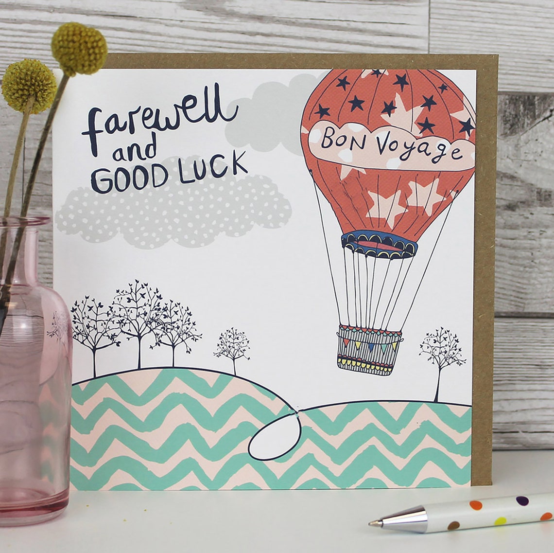 Good Luck Card Sending Luck Goodbye and Good Luck Farewell Etsy