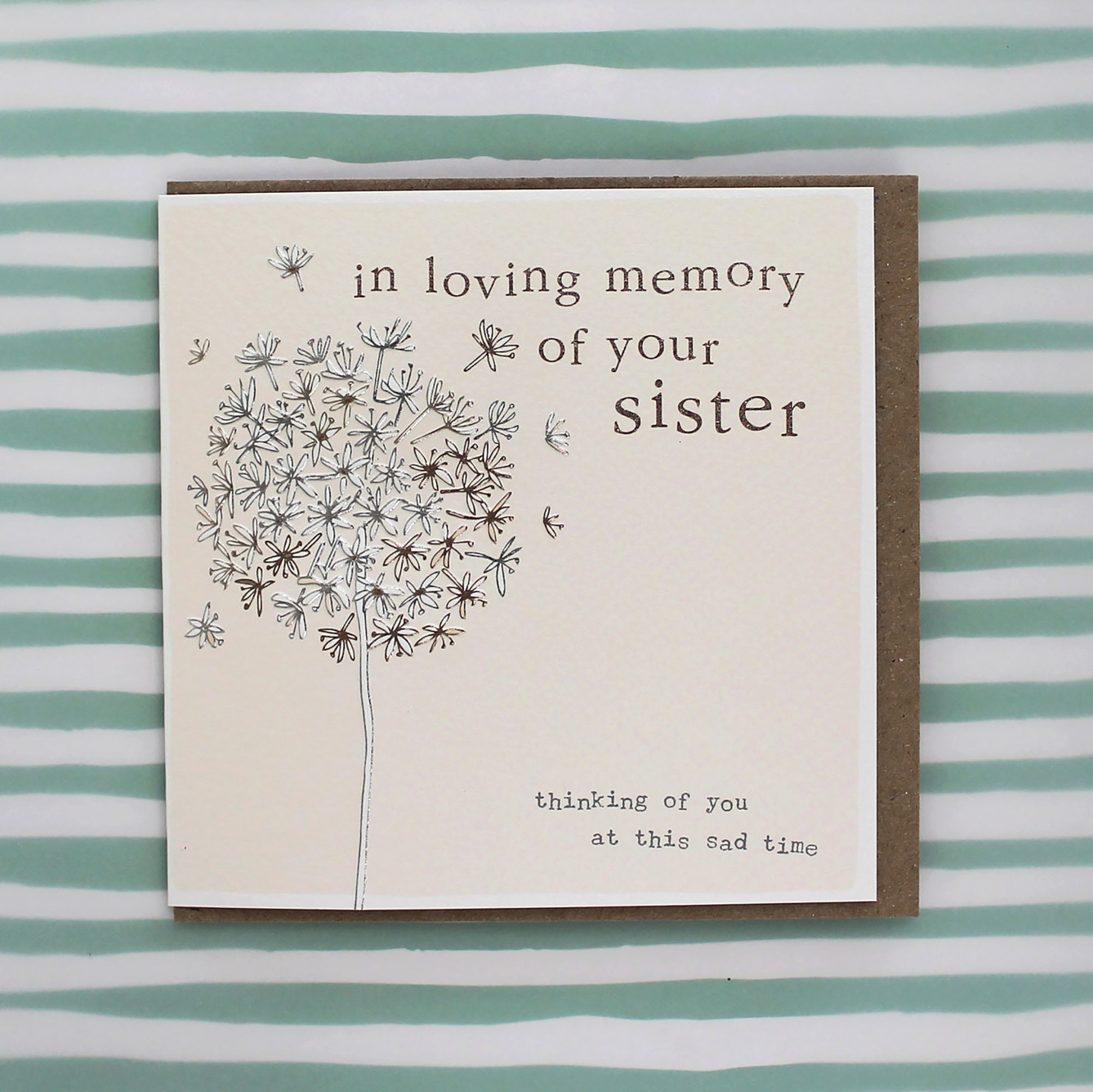In Sympathy Card male brother friend son female sister daughter 