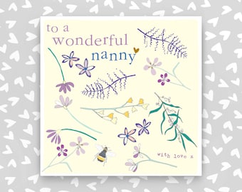 To a wonderful Nanny birthday card