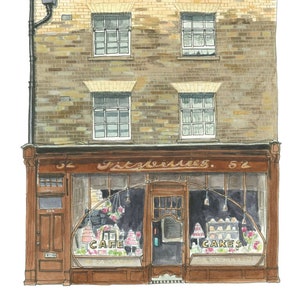 Carte de voeux artistique Fitzbillies Cambridge