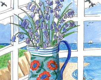 Bluebells Giclee Print, Unframed Fine Art Watercolour Print on Paper, Spring Flowers